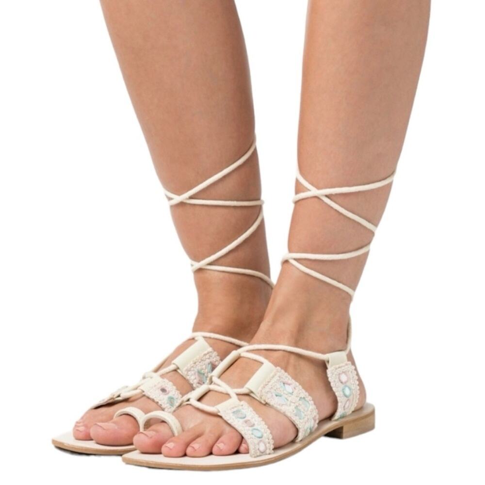 Free People NEW IN BOX Mantra Mirror Sandal Lace Up Size 37